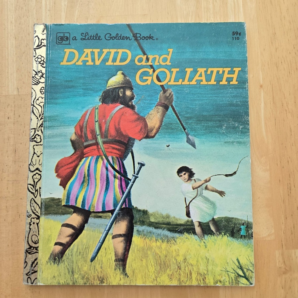 Vintage David and Goliath Little Golden Book Hardcover Children's Bible Story